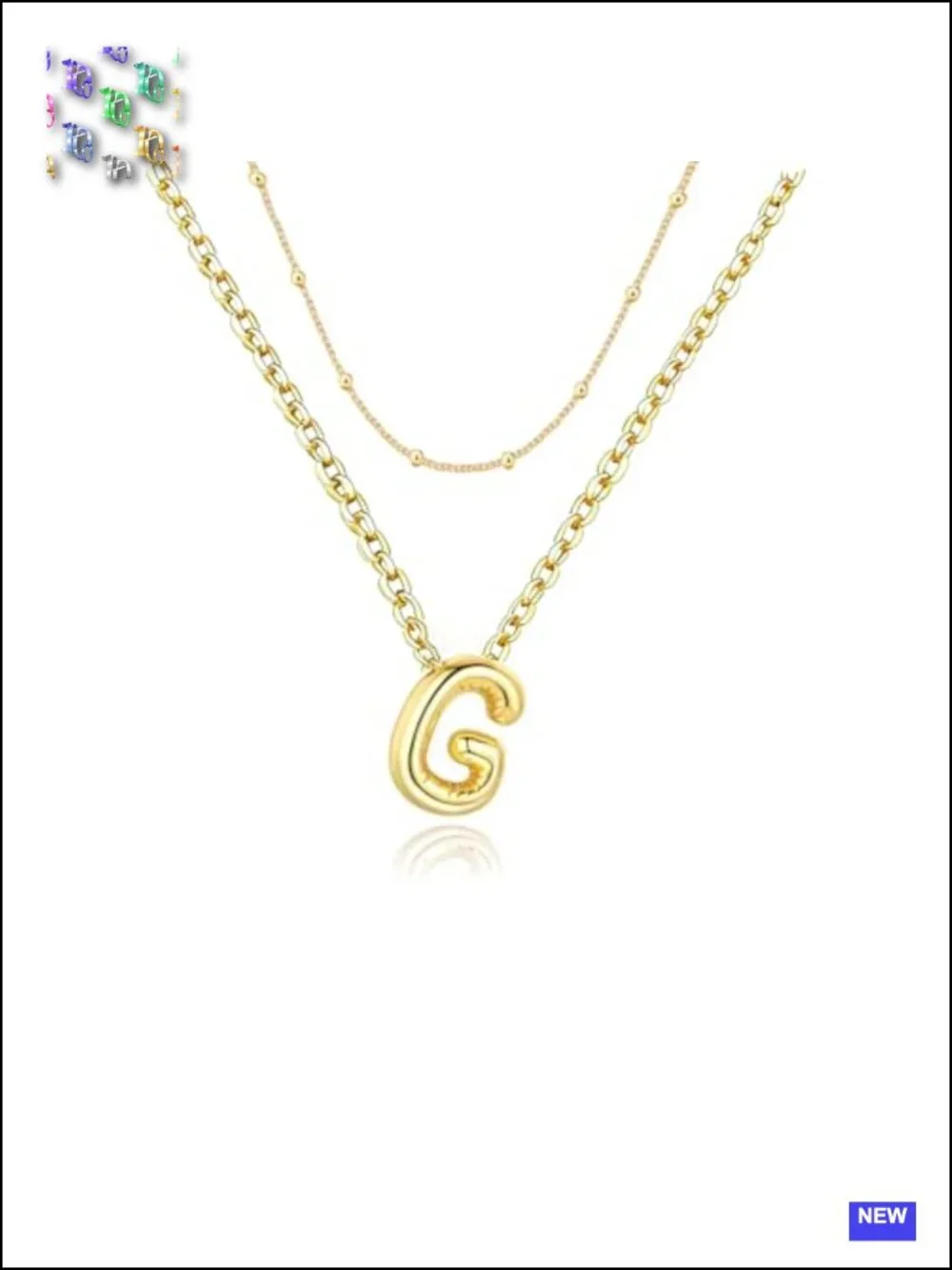 Gold Plated Layered Initial Choker Necklace Set for Women Teens